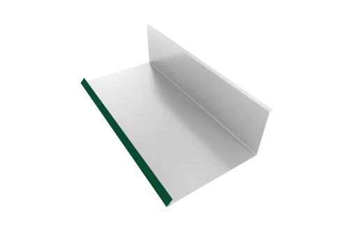 Планка примыкания нижняя к трубе 130х240 0,5 Satin с пленкой RAL 6005 зеленый мох (3м)