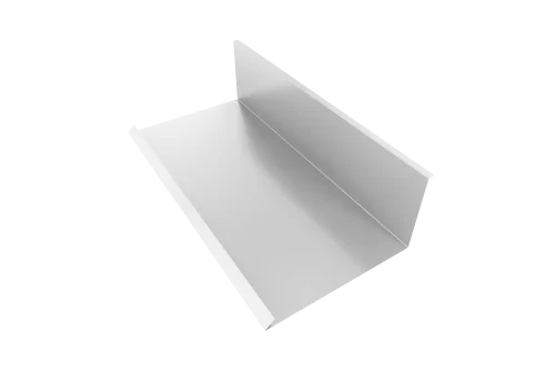 Планка примыкания нижняя к трубе 130х240 0,5 Satin с пленкой RAL 9003 сигнальный белый (3м)