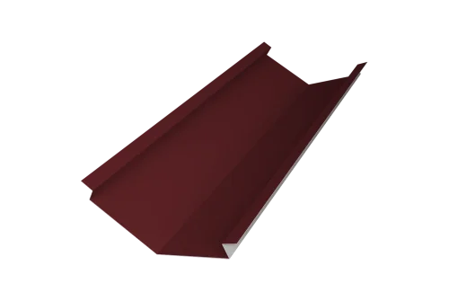 Планка ендовы нижней для композитной черепицы 140х140 0,5 Satin с пленкой RAL 3005 красное вино (2м)