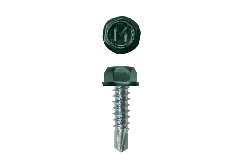 Саморез для забора по металлу Daxmer 4,8х19 без шайбы св.№2 (500шт) RAL 6005