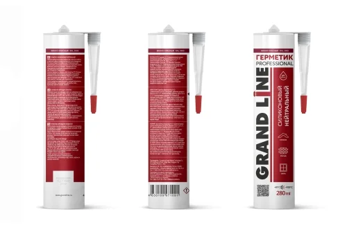 Герметик Grand Line Professional кровельный силиконовый нейтральный 280мл RAL 3005 винно-красный
