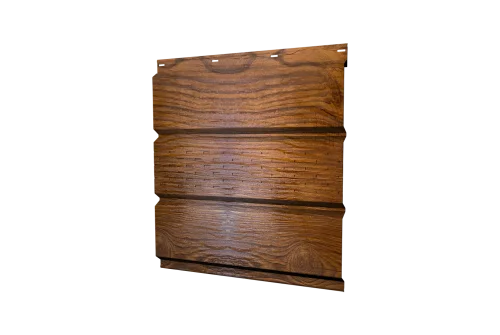 Софит металлический Grand Line центральная перфорация 0,45 Print Premium с пленкой Golden Wood Intense FTC