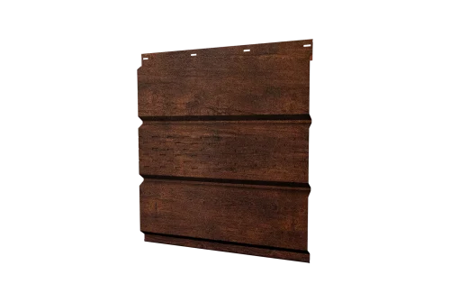 Софит металлический Grand Line центральная перфорация 0,45 Print Premium с пленкой Cherry Wood Dark FTC