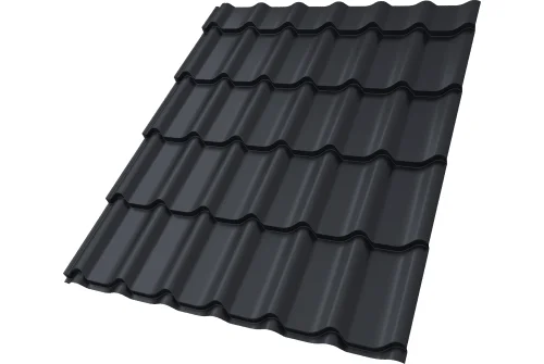Металлочерепица Классик ("Classic") v01 0,5 Satin RAL 7024 мокрый асфальт GrandLine – Столица крыш