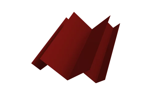 Угол внутренний сложный Кликфальц Pro 0,5 Satin с пленкой RAL 3011 коричнево-красный (2м)